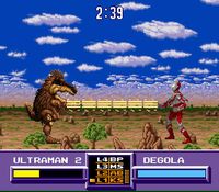 une photo d'Ã©cran de Ultraman - Toward the Future sur Nintendo Super Nes